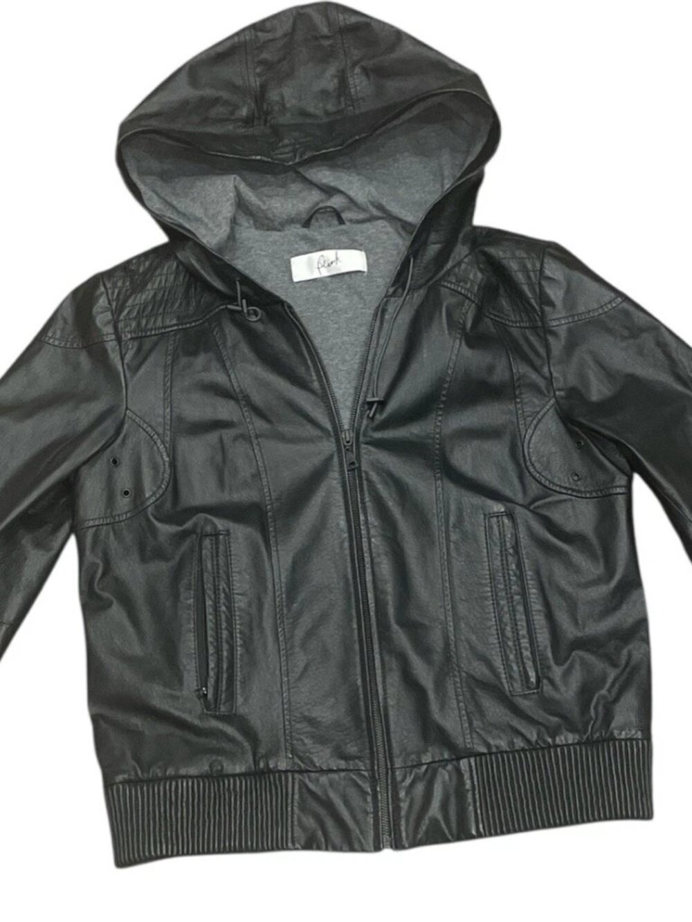 Blink by Danier Genuine Leather Hooded Bomber Jacket -- Size XXS